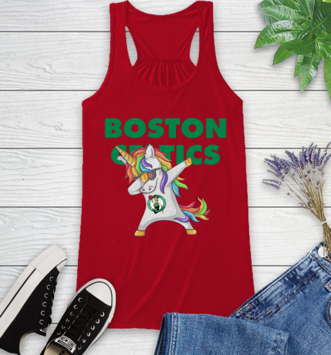 Boston Celtics NBA Basketball Funny Unicorn Dabbing Sports Racerback Tank 6