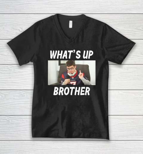 Sketch Streamer Whats Up Brother V-Neck T-Shirt