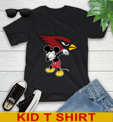 Arizona Cardinals NFL Football Dabbing Mickey Disney Sports Youth T-Shirt 2