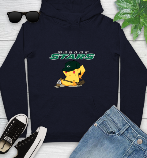 NHL Pikachu Hockey Sports Dallas Stars Youth Hoodie 4