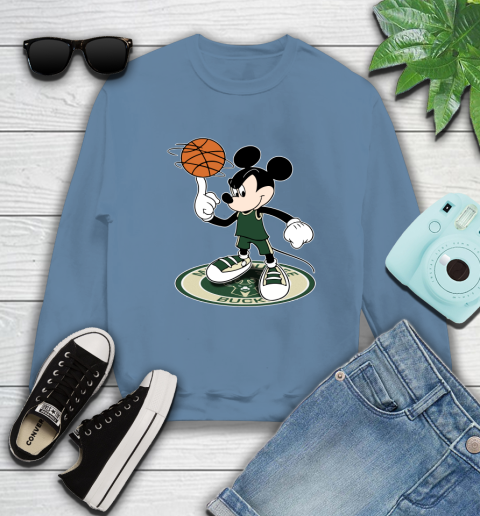 NBA Basketball Milwaukee Bucks Cheerful Mickey Disney Shirt Sweatshirt 8