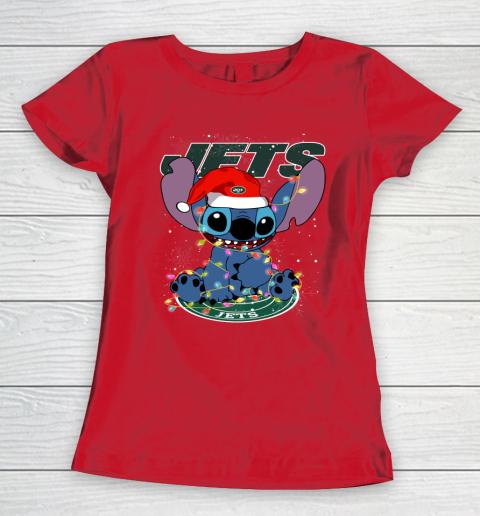 New York Jets NFL Football noel stitch Christmas Women's T-Shirt 7