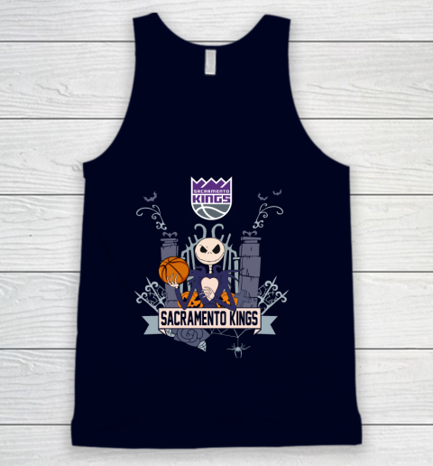 NBA Sacramento Kings Basketball Jack Skellington Halloween Tank Top 2