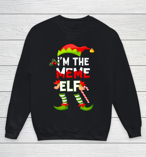 I m The Meme Elf Christmas Matching Pajamas Youth Sweatshirt