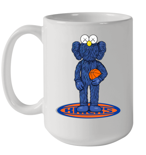 NBA Basketball New York Knicks Kaws Bff Blue Figure Shirt Ceramic Mug 15oz