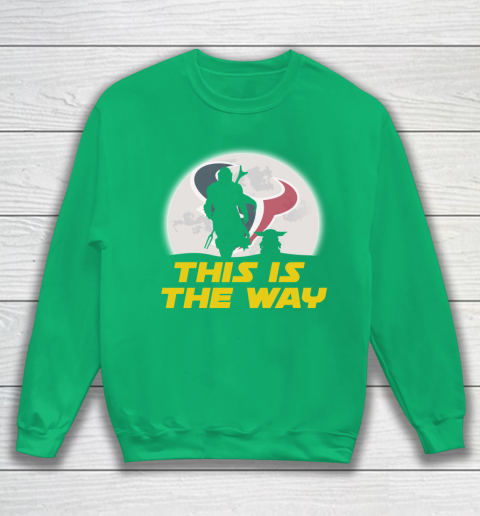Houston Texans NFL Football Star Wars Yoda And Mandalorian This Is The Way Sweatshirt 5