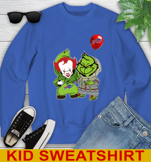 Buffalo Bills Baby Pennywise Grinch Christmas NFL Football Youth Sweatshirt 7