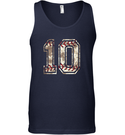 tjtb baseball jersey number 10 vintage distressed unisex tank 17 front navy