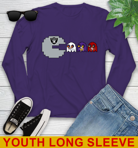 Oakland Raiders NFL Football Pac Man Champion Youth Long Sleeve 5