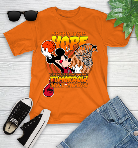 Portland Trail Blazers NBA Basketball Mickey Disney Never Lose Hope Youth T-Shirt 9
