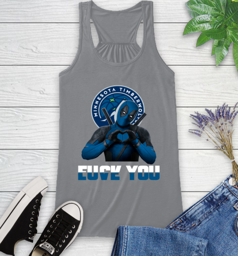 NBA Minnesota Timberwolves Deadpool Love You Fuck You Basketball Sports Racerback Tank 4