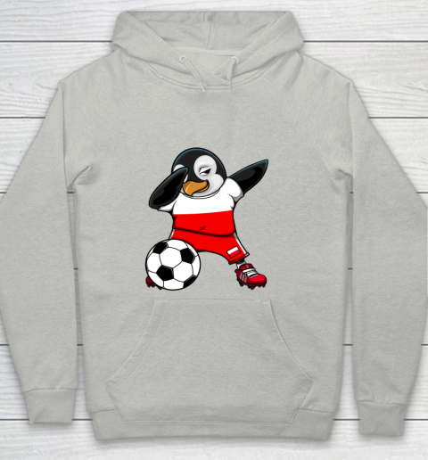 Dabbing Penguin Poland Soccer Fans Jersey Football Lovers Youth Hoodie