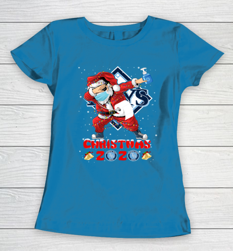 Tampa Bay Rays Funny Santa Claus Dabbing Christmas 2020 MLB Women's T-Shirt 6