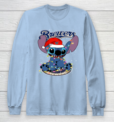 Milwaukee Brewers MLB noel stitch Baseball Christmas Long Sleeve T-Shirt 5