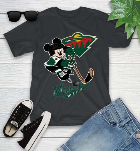 NHL Minnesota Wild Mickey Mouse Disney Hockey T Shirt Youth T-Shirt 2
