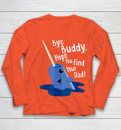 Bye Buddy Narwhal Elf Funny Christmas Holiday Gift Youth Long Sleeve 3