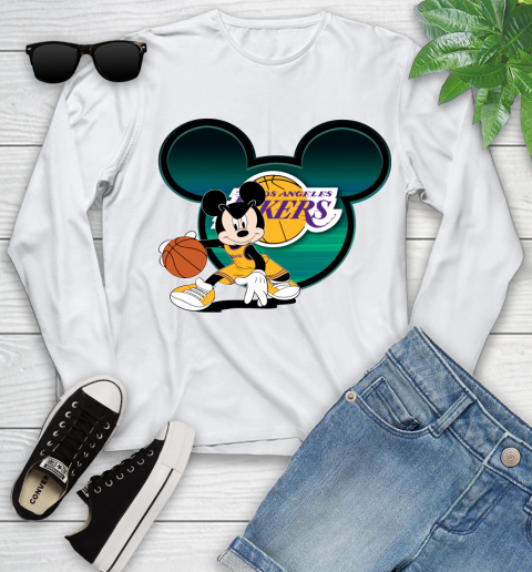 NBA Los Angeles Lakers Mickey Mouse Disney Basketball Youth Long Sleeve