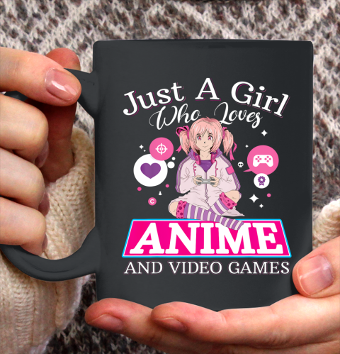 Just A Girl Who Loves Anime And Video Games Gift Character Ceramic Mug 11oz