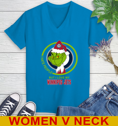 Winnipeg Jets NHL Christmas Grinch I Hate People But I Love My