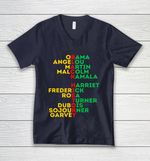 Black History Month Dream Like Leaders African American Love V-Neck T-Shirt 2