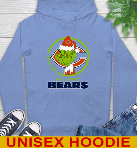 Chicago Bears NFL Christmas Grinch I Hate People But I Love My Favorite Football Team Hoodie 11