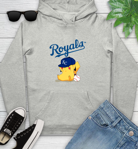 MLB Pikachu Baseball Sports Kansas City Royals Youth Hoodie