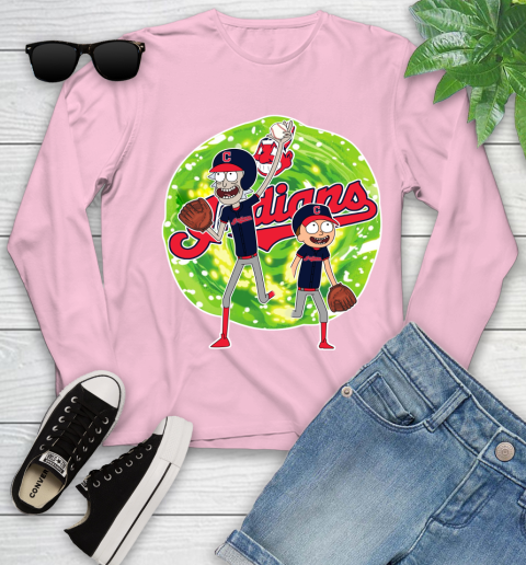 MLB Cleveland Indians Rick And Morty Baseball Sports Youth Long Sleeve 10