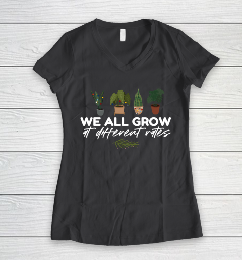 We All Grow At Different Rates, Special Education Teacher Autism Awareness Women's V-Neck T-Shirt 6