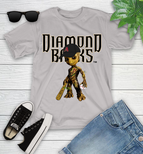 MLB Arizona Diamondbacks Groot Guardians Of The Galaxy Baseball Youth T-Shirt 12