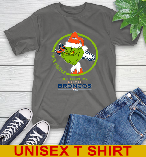 Denver Broncos NFL Christmas Grinch I Hate People But I Love My Favorite Football Team T-Shirt 8