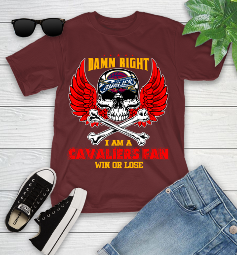 NBA Damn Right I Am A Cleveland Cavaliers Win Or Lose Skull Basketball Sports Youth T-Shirt 14