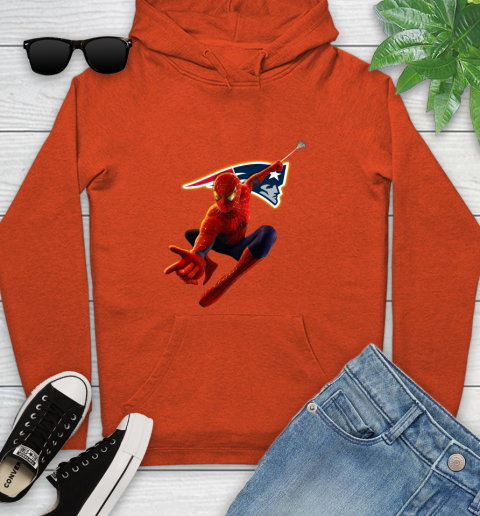 NFL Spider Man Avengers Endgame Football New England Patriots Youth Hoodie 5