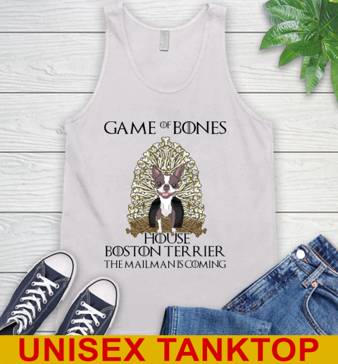Game of bones house boston terrier dog the mailman is coming tshirt 57
