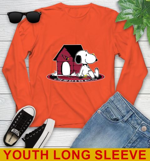 NFL Football Arizona Cardinals Snoopy The Peanuts Movie Shirt Youth Long Sleeve 4