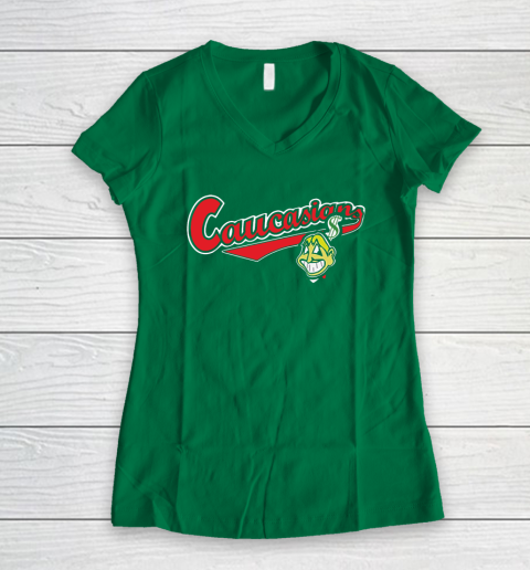 Cleveland Caucasians Bomani Jones Women's V-Neck T-Shirt 5