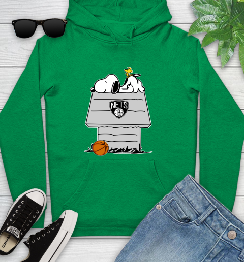 Brooklyn Nets NBA Basketball Snoopy Woodstock The Peanuts Movie Youth Hoodie 7