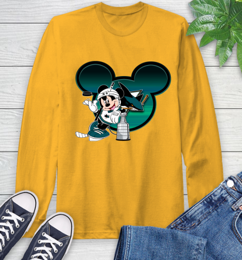 NHL San Jose Sharks Stanley Cup Mickey Mouse Disney Hockey T Shirt Long Sleeve T-Shirt 3