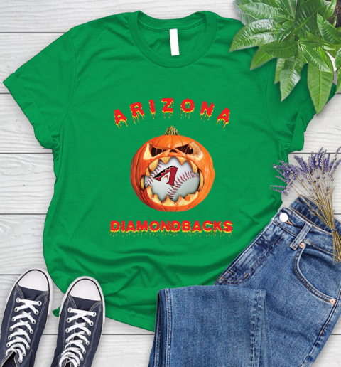 MLB Arizona Diamondbacks Halloween Pumpkin Baseball Sports Women's T-Shirt 6