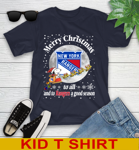 New York Rangers Merry Christmas To All And To Rangers A Good Season NHL Hockey Sports Youth T-Shirt 2