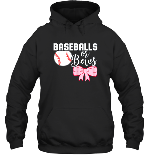 Cute Baseballs or Bows Gender Reveal  Team Boy or Team Girl Hoodie