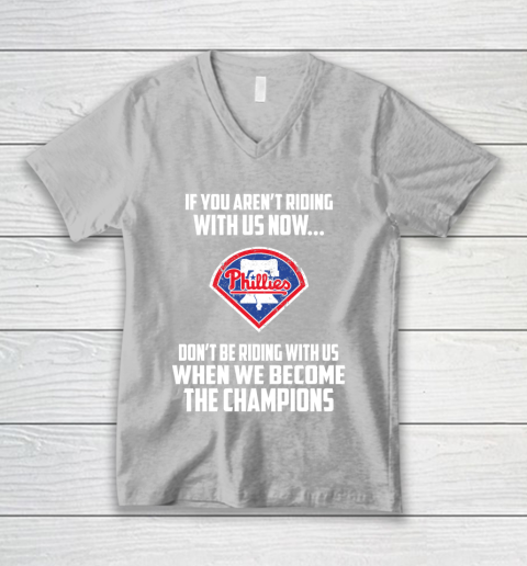 MLB Philadelphia Phillies Baseball We Become The Champions V-Neck T-Shirt 3