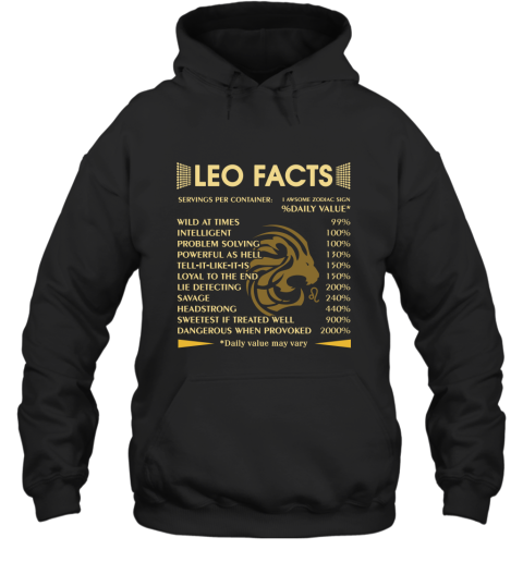 Zodiac Leo Facts Awesome Zodiac Sign Daily Value Hoodie