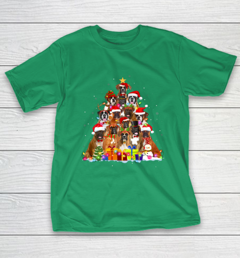 Christmas Pajama Boxer Tree Xmas Gifts Dog Dad Mom T-Shirt 15