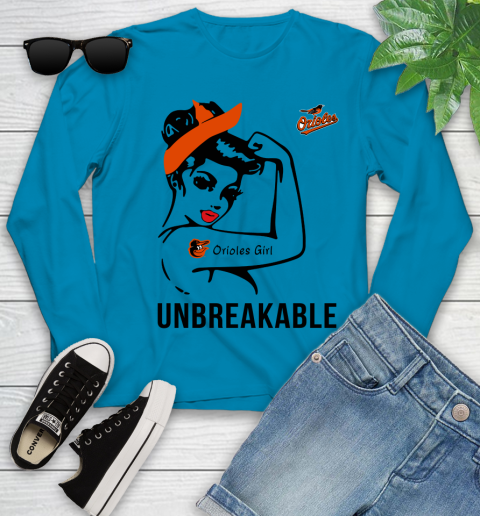 MLB Baltimore Orioles Girl Unbreakable Baseball Sports Youth Long Sleeve 5