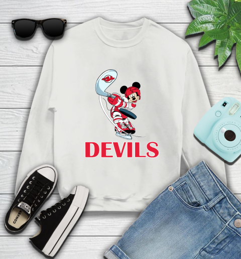 NHL Hockey New Jersey Devils Cheerful Mickey Mouse Shirt Sweatshirt 5