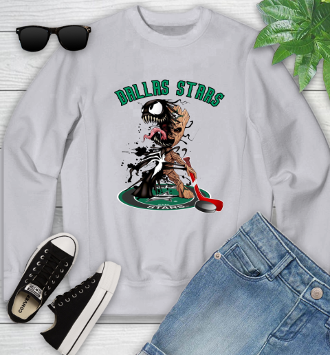NHL Dallas Stars Hockey Venom Groot Guardians Of The Galaxy Youth Sweatshirt 4