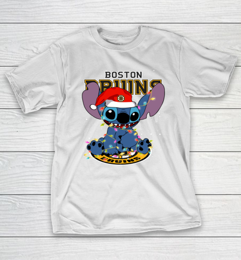 Boston Bruins NHL Hockey noel stitch Christmas T-Shirt