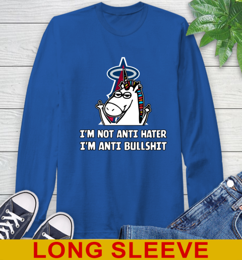 Los Angeles Angels MLB Baseball Unicorn I'm Not Anti Hater I'm Anti Bullshit (1) Long Sleeve T-Shirt 9