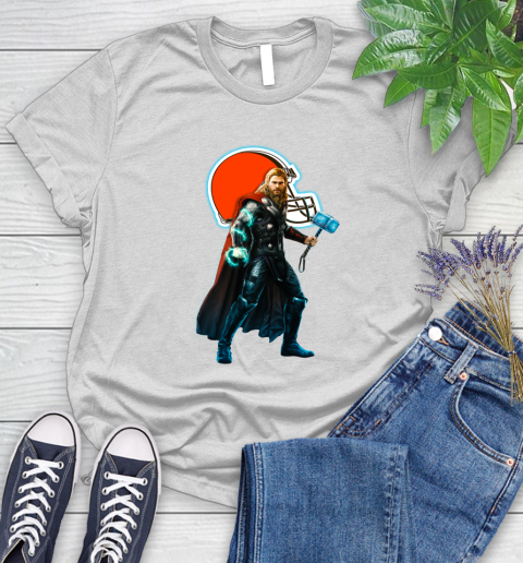 NFL Thor Avengers Endgame Football Cleveland Browns Women's T-Shirt
