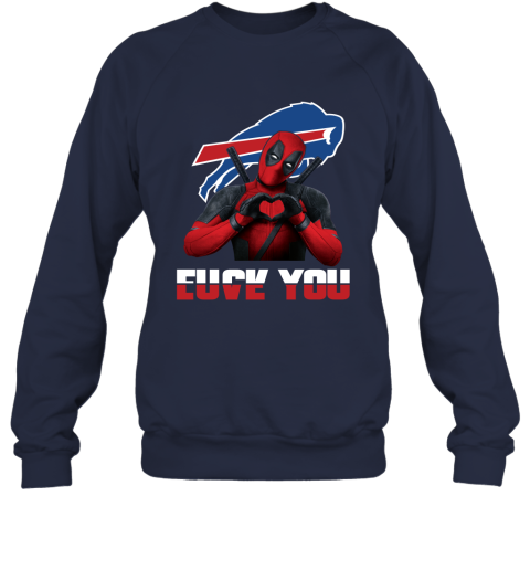 NFL Buffalo Bills Deadpool Love You Fuck You Football Sports tONGlIXW61J sweatshirt 35 95 151514 front navy